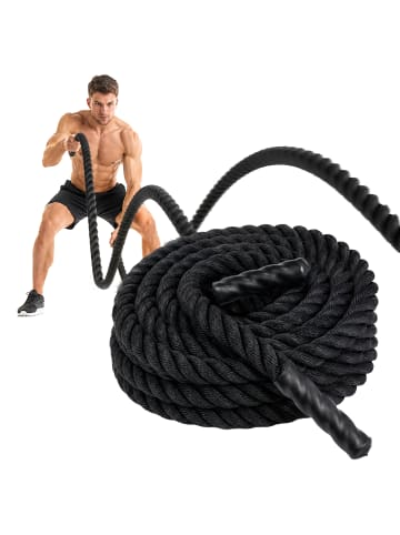 relaxdays Battle Rope in Schwarz - (L)900 x Ø 3,8 cm