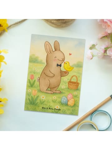 Mr. & Mrs. Panda Postkarte Hase Küken Design ohne Spruch in Weiß
