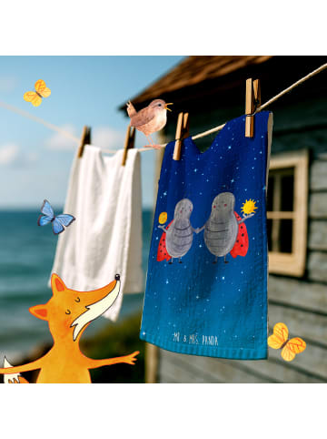 Mr. & Mrs. Panda Handtuch Sternzeichen Zwilling ohne Spruch in Sternenhimmel Blau