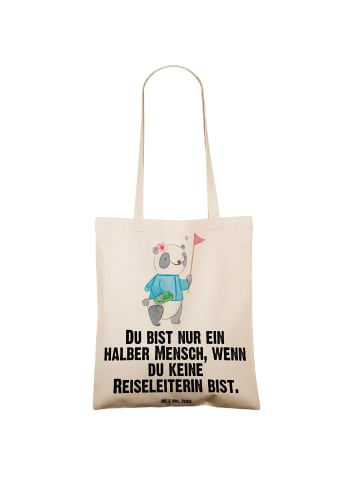 Mr. & Mrs. Panda Einkaufstasche Reiseleiterin Herz mit Spruch in Creme