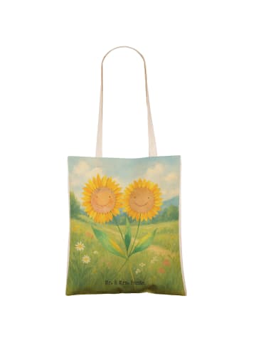 Mr. & Mrs. Panda Tasche Blume Sonnenblume Design ohne Spruch in Weiß
