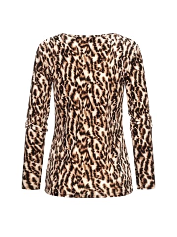 Cloud5ive Cloud5ive Langarm Samt Shirt Longsleeve mit Leo Print in beige