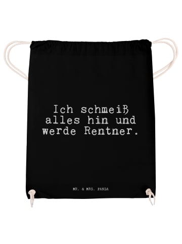 Mr. & Mrs. Panda Turnbeutel Ich schmeiß alles hin... mit Spruch in Schwarz