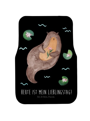 Mr. & Mrs. Panda Fahrer Autofußmatte Otter Seerose mit Spruch in Schwarz
