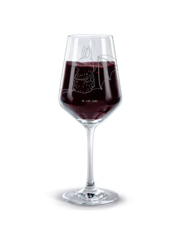 Mr. & Mrs. Panda Glas Rotwein Fledermaus Sitzen ohne Spruch in Transparent