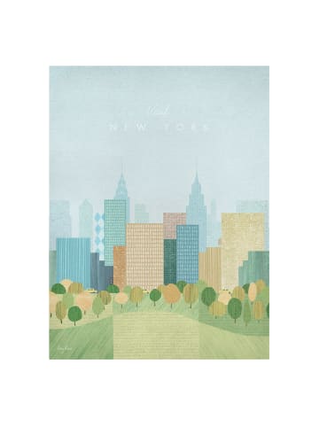 WALLART Leinwandbild - Reiseposter - New York Autumn in Blau