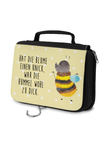 Mr. & Mrs. Panda Kulturtasche Hummel flauschig mit Spruch in Gelb Pastell