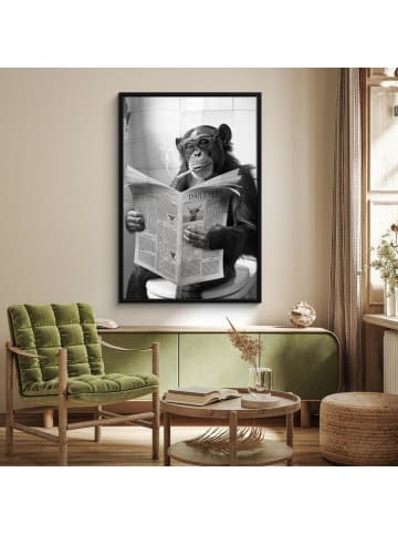 MuchoWow Poster mit Leiste Zeitung Affe