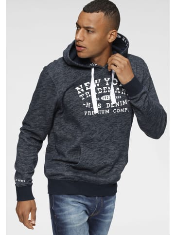 H.I.S. Kapuzensweatshirt in marine-meliert