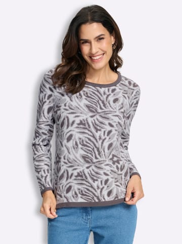 WITT WEIDEN Jacquard-Pullover in anthrazit-ecru-gemustert