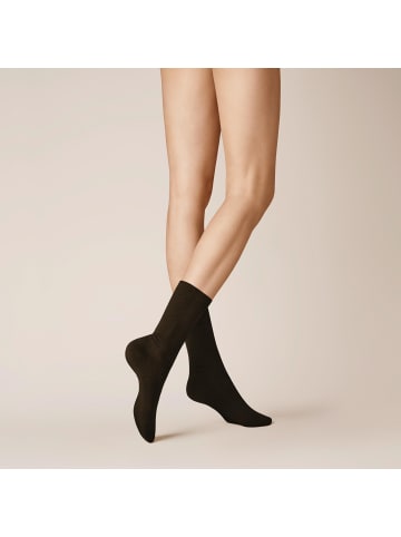 Kunert Socken Liz druckfrei in dark brown