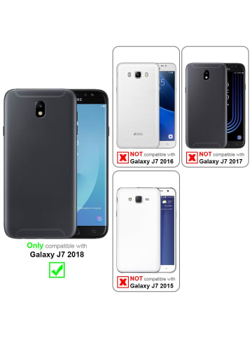 cadorabo Handykette für Samsung Galaxy J7 2018 Hülle in SCHWARZ SILBER