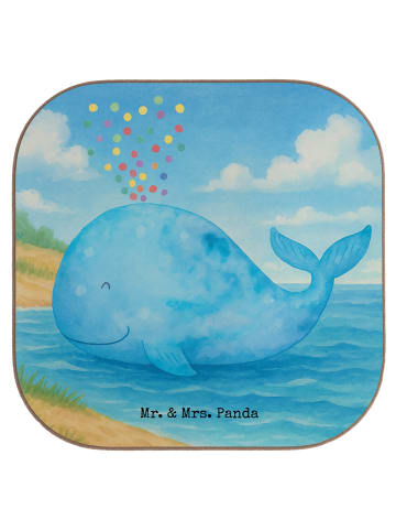Mr. & Mrs. Panda Untersetzer Wal Konfetti Design ohne Spruch in Weiß