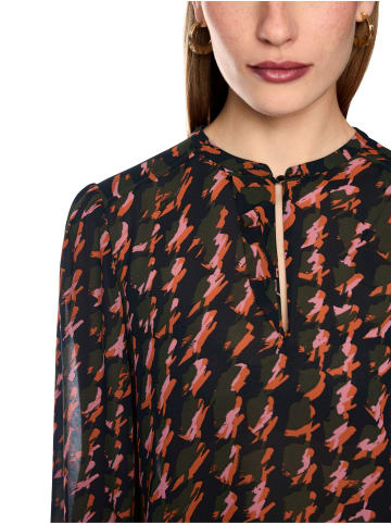 MARC CAIN COLLECTIONS Bluse mit abstraktem Hahnentrittmuster in Tigerlily