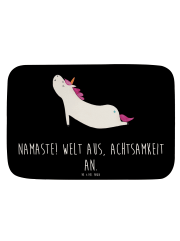 Mr. & Mrs. Panda Badematte Einhorn Yoga mit Spruch in Schwarz