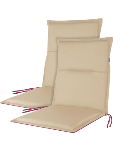 Aspero 2 wendbare Niedriglehner Stuhlauflagen in Beige/Brombeere