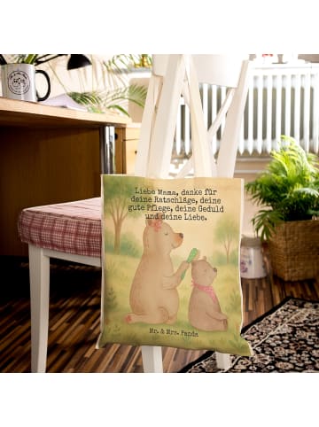Mr. & Mrs. Panda Shopping Bag Bär Kind Design mit Spruch in Weiß