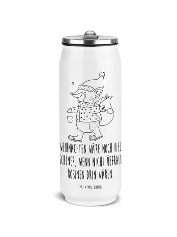 Mr. & Mrs. Panda Trinkflasche Fuchs  Schlittschuhe mit Spruch in Weiß