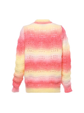 Sidona Damen Sweater in ROSA GELB MEHRFARBIG