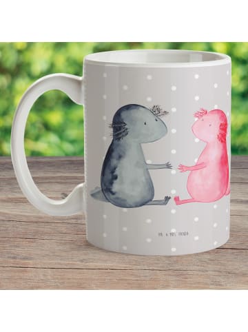 Mr. & Mrs. Panda Plastikbecher Axolotl Liebe ohne Spruch in Grau Pastell