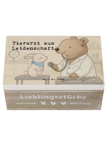 Mr. & Mrs. Panda Holzkiste Tierarzt Leidenschaft Design mit Spruch in Weiß