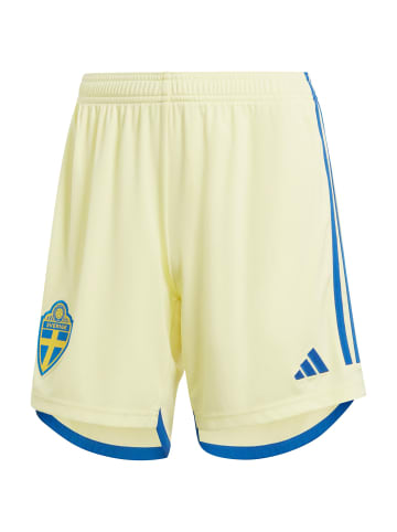 adidas Performance Trainingsshorts SVFF Schweden Away 2023 in weiß / gelb