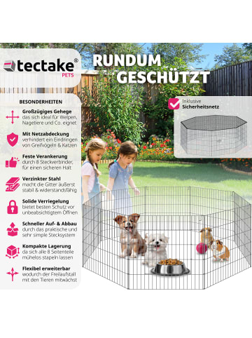 tectake Freilaufgehege Hopper 145 x 73 cm , schwarz