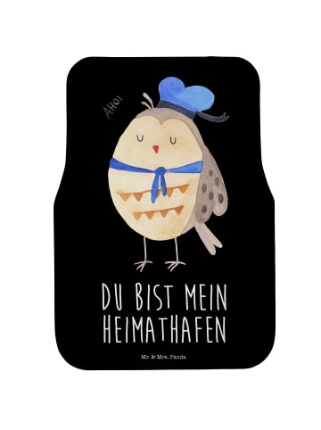 Mr. & Mrs. Panda Fußmatte Auto Eule Matrose mit Spruch in Schwarz