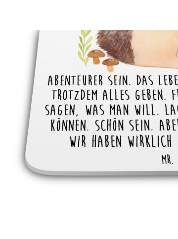 Mr. & Mrs. Panda Tassenuntersetzer Igel Federschmuck mit Spruch in Weiß