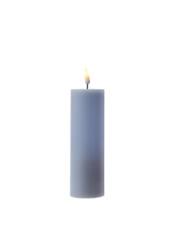 Deluxe Homeart LED Kerze Mia Echtwachs flackernd H: 15cm D: 5cm in hellblau