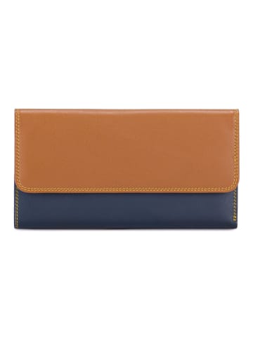 MYWALIT Tri-fold Zip Wallet Geldbörse Leder 17 cm bosco
