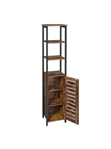 VASAGLE Hochschrank Hanis in Vintagebraun-Schwarz - (B)30 x (H)167 x (T)37 cm