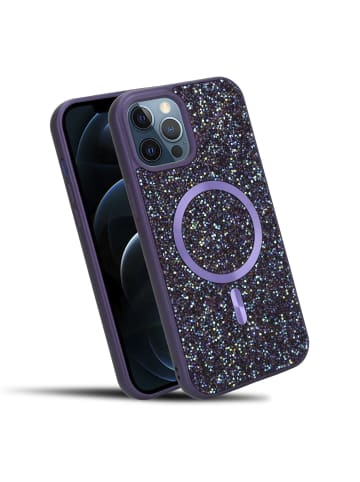 cadorabo Hülle für Apple iPhone 12 / 12 PRO Glitzer Schutzhülle in Lila