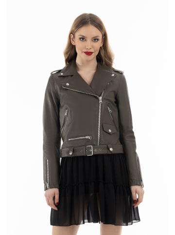 faina Lederjacke in Taupe