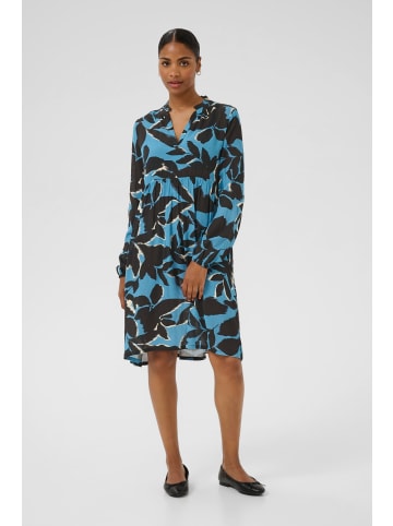 Kaffe Kleid KAlisette A-shape in Windward Blue/Black Flower