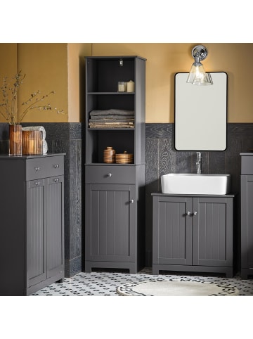 SoBuy Badezimmerschrank in Mattes Dunkelgrau - (W) 38 x (H) 161 x (L) 40 cm