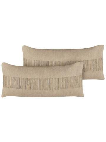 Beliani 2er-Set Dekokissen LUINA in Beige
