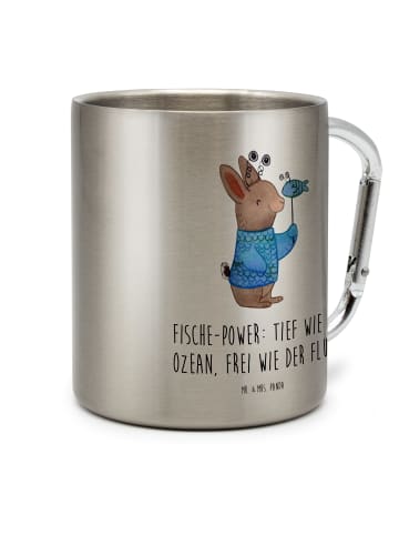 Mr. & Mrs. Panda Kaffeebecher Fische Astrologie mit Spruch in Silber