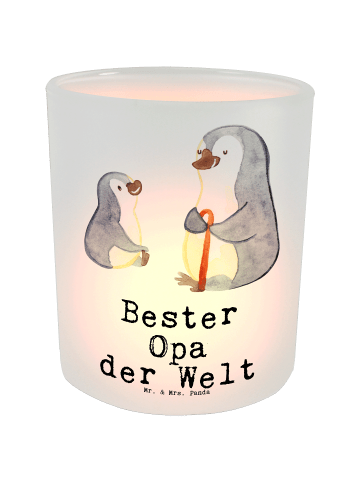 Mr. & Mrs. Panda Teelichthalter Pinguin Bester Opa der Welt mit ... in Transparent