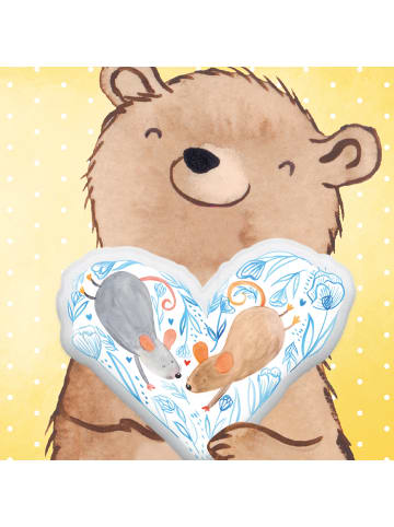 Mr. & Mrs. Panda tierform kissen Mäuse Herz ohne Spruch in Weiß