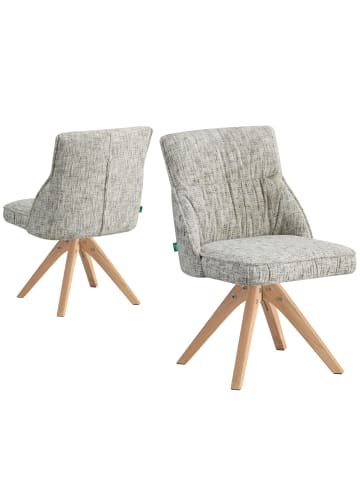 DUBI Möbel 2er-Set: Drehstuhl TALINA in Hellgrau - (B)49 x (H)84 x  (T)62 cm