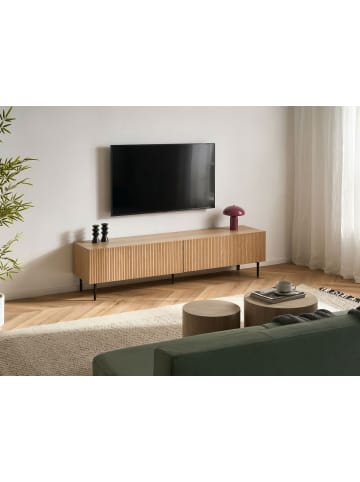 Beliani TV-Möbel BLYTHE in Braun/Schwarz - (W) 180 x (H) 44 x (L) 40 cm