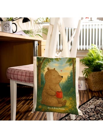 Mr. & Mrs. Panda Schultasche Bär Kaffee Design ohne Spruch in Weiß