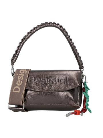 Desigual Half Trokel Schultertasche 22.5 cm in brushed silver
