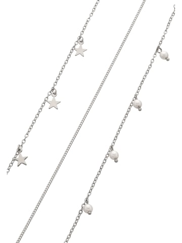 faina Women Ankle Bracelet With Charms in Silver White