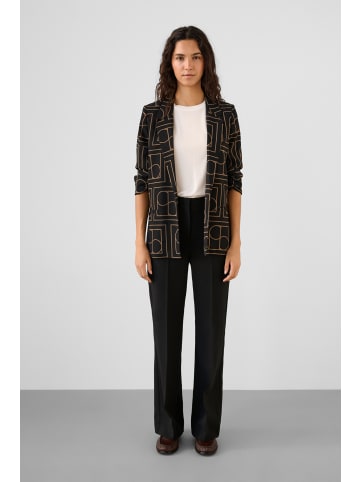 Soaked in Luxury Blazer SLShirley Casual fit in Black W. walnut Monogram