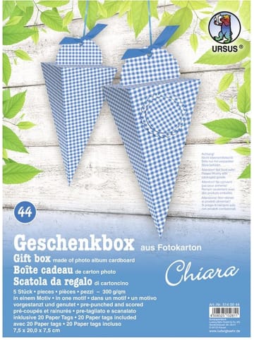 Buntpapierfabrik Ludwig Bähr Geschenkbox Chiara 7,5x20x7,5cm Packung mit 5 Stück Motiv: 44