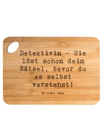 Mr. & Mrs. Panda Holzbrett Spruch Detektivin Rätsel mit Spruch in Braun