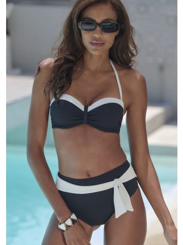 LASCANA Highwaist-Bikini-Hose in schwarz-creme