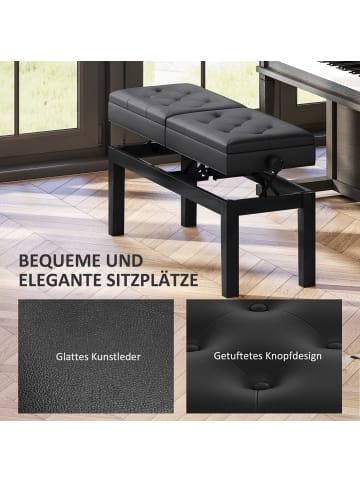 HOMCOM Klavierbank-105L x 37B x 48-58H cm-Schwarz